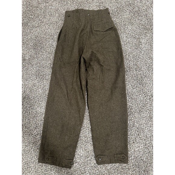 Vintage 1963 Military Mitin Pants US26 NV Neirynck Holvoet Army Green Wool Cargo - Picture 7 of 11